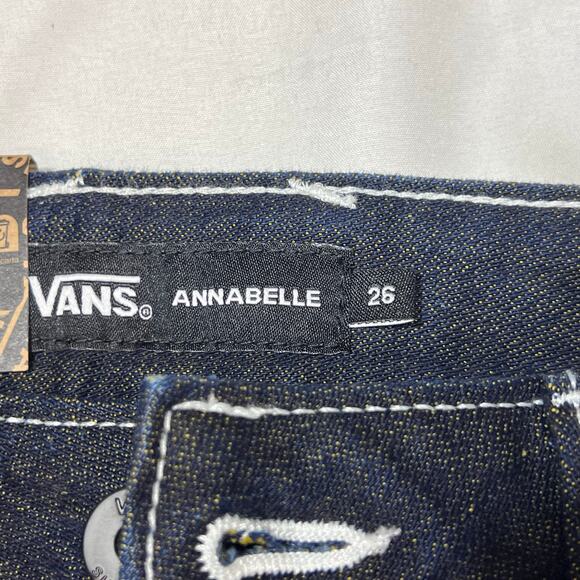 Vans Off the Wall Denim Jeans 26x29 Dark Blue Straight Fit Mid Rise New - Picture 7 of 11